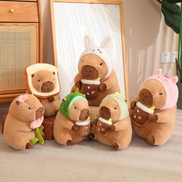 bnf® Capybara Stuffed Animal Plush Accompany Sleep Toy for Adults Kids Boys Girls Flower 30cm - Image 5