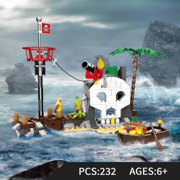 Treasure Island Pirates Building Sets, Compatible with Lego Sets, with Pirates Boat Toy Building Block, Gifts for Boys 6-10 Years Old, 232Pcs - Image 4