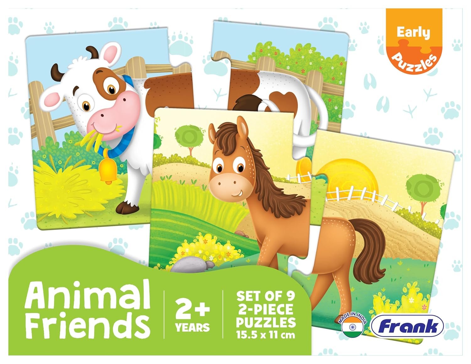 Frank Animal Friends (Set of 9) 2 Pcs Puzzle -Early Learner Educational Jigsaw Puzzles Set for Kids 2 Years and Above - Educational Toys and Games - 32901 - Image 2