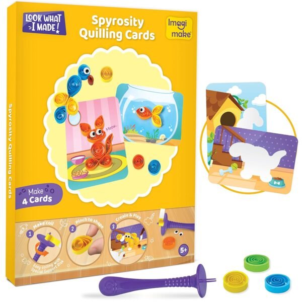 Imagimake 5-in-1 Awesome Craft Kit- Kids - Arts and Crafts for Kids Ages 6-8 || 5 Craft Techniques- 15+ Projects - Gift for 5, 6, 7, 8 Year Old Girls & Boys, Multi, Paper, Clay - Image 5
