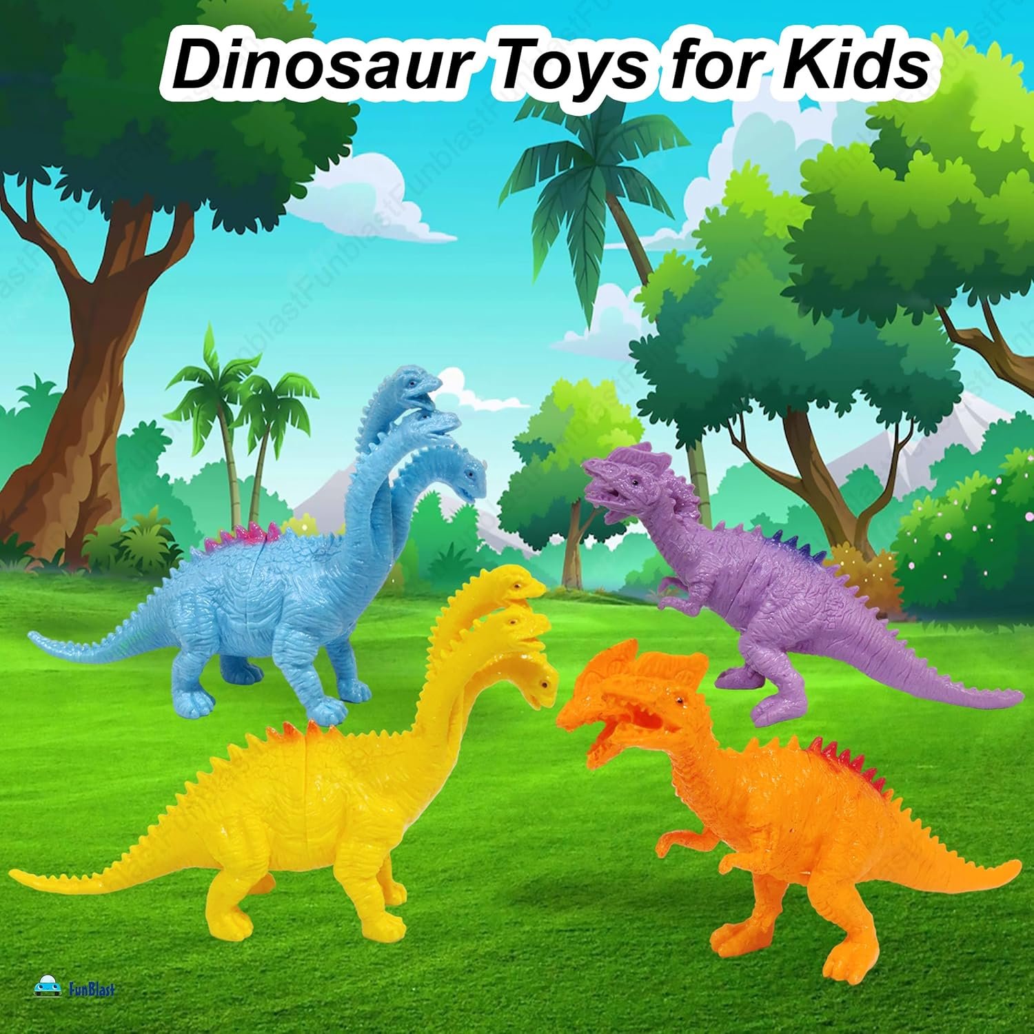 FunBlast Dinosaur Ring Playset Toys - Dinosaurs Animals Figures Toys Set for Kids, Boys, Realistic Dinosaur Toys, Pretend Play Toys for 3+ Years Old Kids, Boys, Girls - Image 5