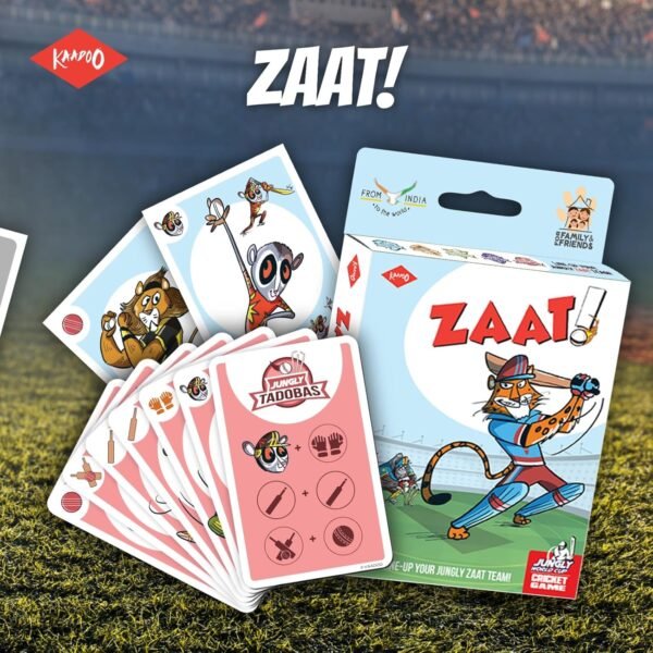 KAADOO Get 2 for 1 - ZAAT and Power Blast - JUNGLY Cricket World Cup Card Game – Fun Wildlife-Themed Pocket Game for Kids 6+, Teens & Adults (2-4 Players) - Image 2