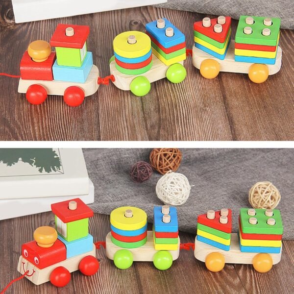 bnf® Wooden Sorting Stacking Montessori Toys Matching Puzzle Stacker for Kids Boy - Image 5