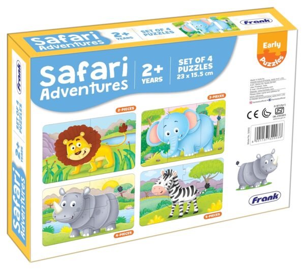 Frank Safari Adventures (Set of 4) 2 Pcs Puzzle -Early Learner Educational Jigsaw Puzzles Set for Kids 2 Years and Above - Educational Toys and Games - 32903 - Image 5