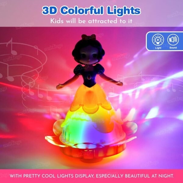 Zest 4 Toyz Musical Toys for Kids Dancing Doll 360 Degree Rotating Light & Sound Toy Bump and Go Action for 1 Year Old Baby Boys & Girls - Random Design (Pack of 1) - Image 6