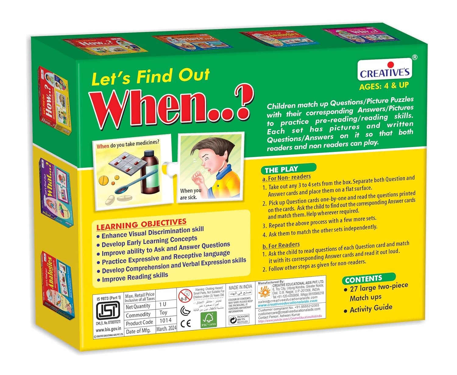 Creative\'s WH Series | Let\'s Find Out- When? | Question - Answer Puzzles Game |Learning Games for Kids | Picture Puzzle | Preschool Learning | Fun Educational Games for Ages 4 & Up - Image 4