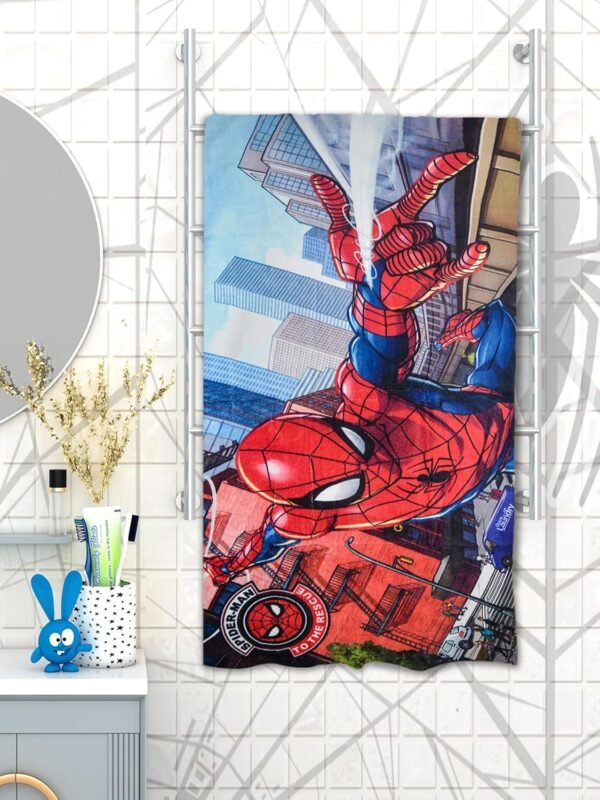 Athom Living Marvel Red Spiderman Kids Premium Cotton Bath Towel 350 GSM (60x120 cm)
