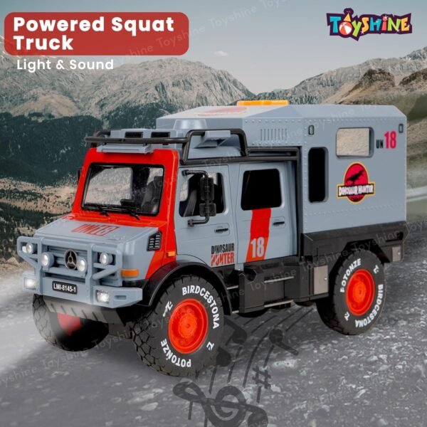 Toyshine Friction Powered Squat Truck Toy with Opening Doors, Light & Music Model Collection Educational Learning Toys for Kids 3-7 Years, Blue - Image 4