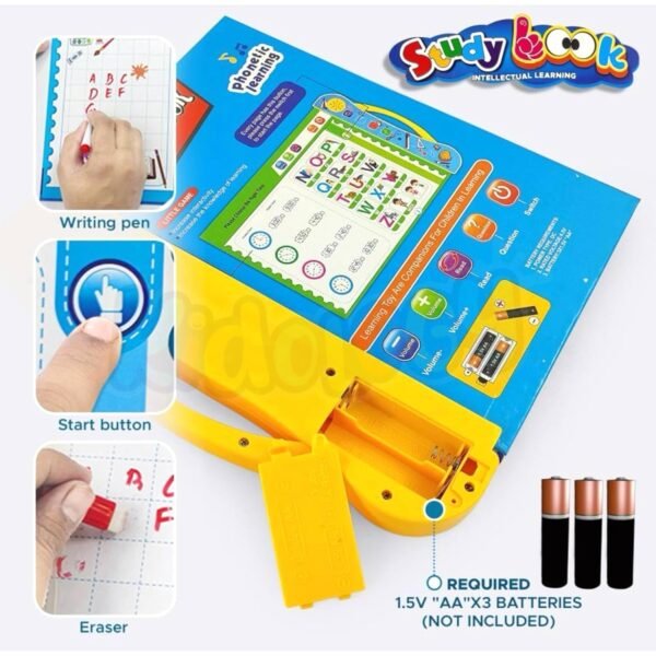 Kidology Electronic Educational Musical Phonetic Learning Interactive Children\'s ABC Letters, Words, Numbers, Shapes, Sound Colorful Talking Book for 0-3 Year Kids - Image 4