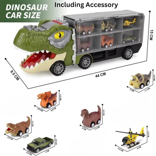 Lefan 6 In 1 Dinosaur Toys For Kids 3-5 Years Dinosaur Truck Dinosaur Cars Set Birthday Gifts Toys For 3 4 5+ Year Old Boy Transport Carrier Truck For Toddlers 3-4 Years Pack Of 1 Pcs, Random Design - Image 3