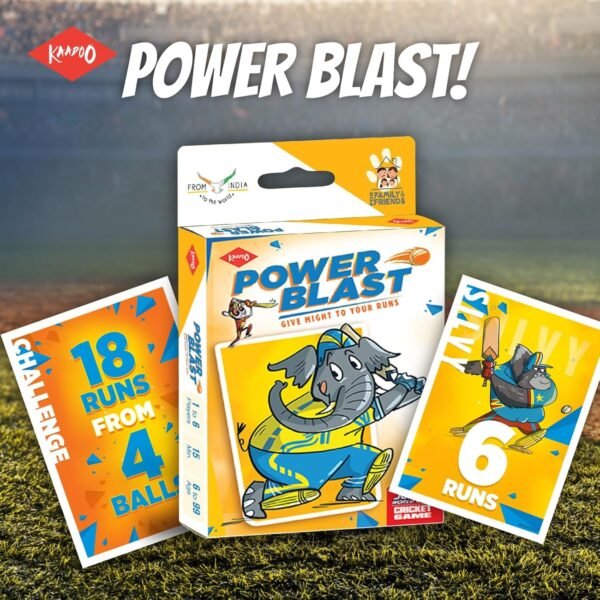 KAADOO Get 2 for 1 - ZAAT and Power Blast - JUNGLY Cricket World Cup Card Game – Fun Wildlife-Themed Pocket Game for Kids 6+, Teens & Adults (2-4 Players) - Image 6