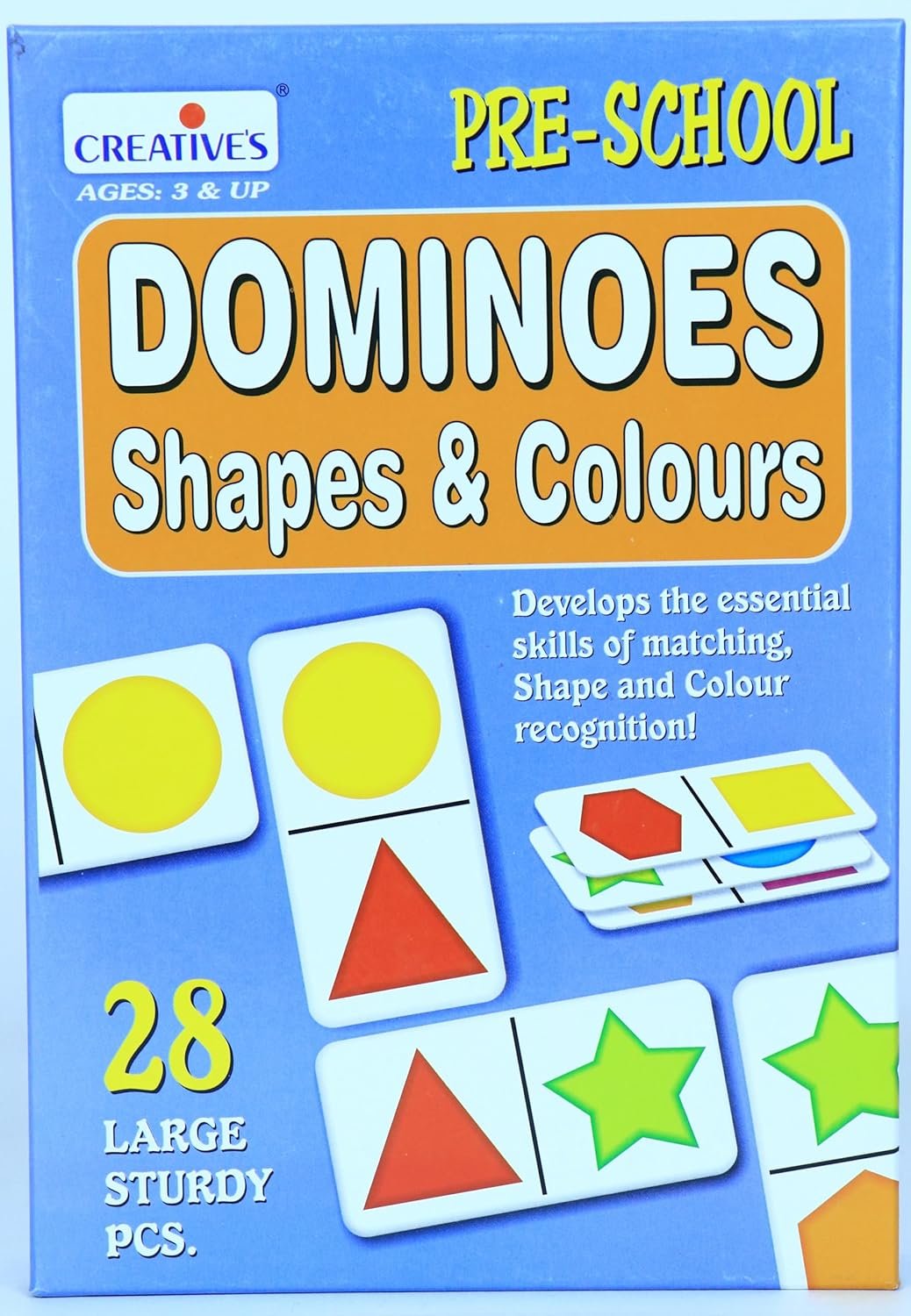Creative\'s Dominoes Shapes & Colours | Skills of Matching Shapes & Colour Recognition | Memory Cards Game for Kids | Pre-School Learning & Educational Game | Ages 3 & Up