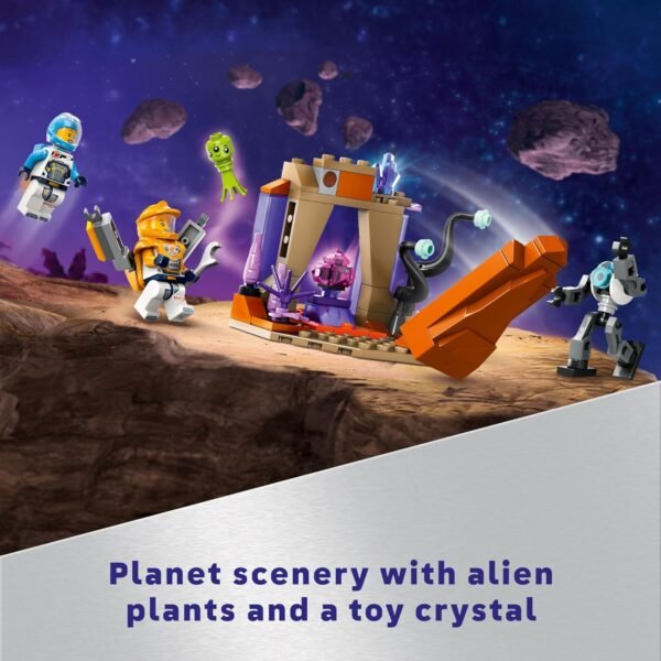 LEGO City Command Rover and Crane Loader Outer Space Toy Building Set, 4 Astronaut Toy Minifigures, Space Robot, 2 Alien Action Figures, Gift for 7 Year Old Boys, Girls, and Kids, 60432 - Image 4
