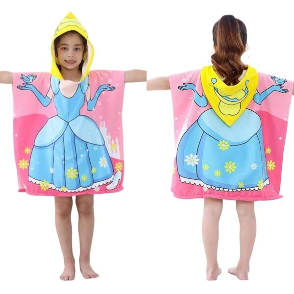 TONY STARK Poncho Towel for Kids, Beach Towel with Hoodie, 60x60cm Travel Towel for 1-7 Years Girls and Boys, Soft Microfiber Sleeved Poncho (Dream Princes)