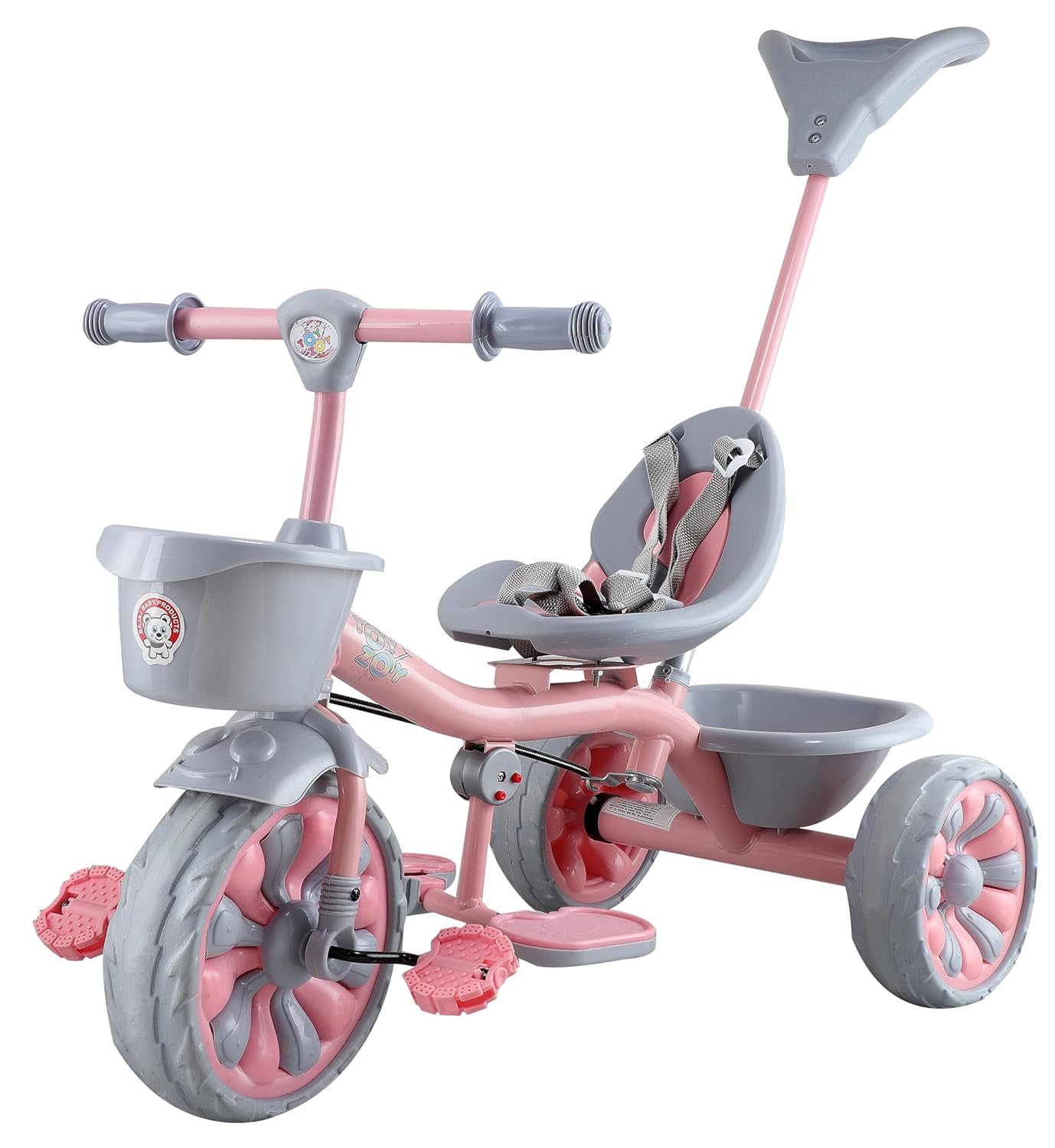 JoyRide Aqua Cruiser Premium Cycle for Kids Cycle 2-5 Years -Boy&Girl- Baby Cycle | Bike for Kids with Eva Wheel,Safety Belt &Basket for Toys -Tricycle 30Kg Capacity (Basic Trike, Blue) - Image 5
