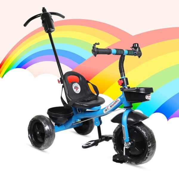 Tricycle with Parent Handle or Music or Front Back Basket with Canopy for Baby Boy/Girl Kids Trikes or Toddler 1-4 Years (Red) - Image 5