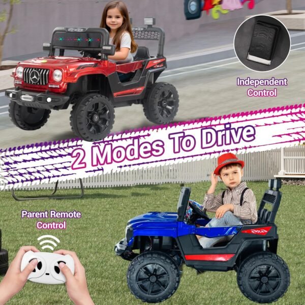 Wishmaster Rechargeable Battery Operated Driving Jeep Ride on for 1-6 Years | Remote + Manual Steering + Mobile App Control | Kids EV Cars (6 Month - Warranty, G-Wagon Blue) - Image 4