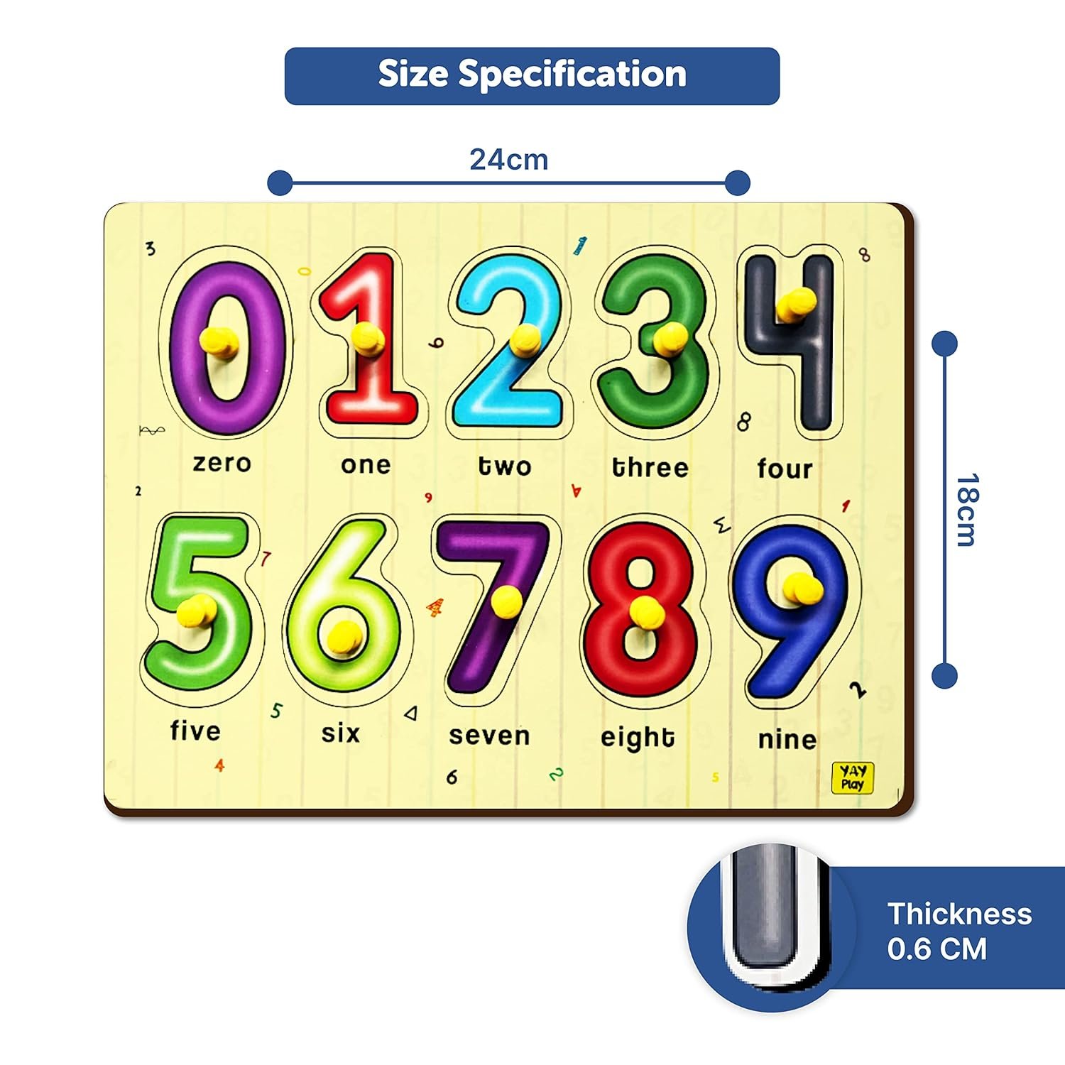 Geometric Shapes And 0 To 9 Number Pegboard Wooden Shape Sorter Educational Learning Puzzle For 2-5 Year Kids- Combo Pack - Image 2