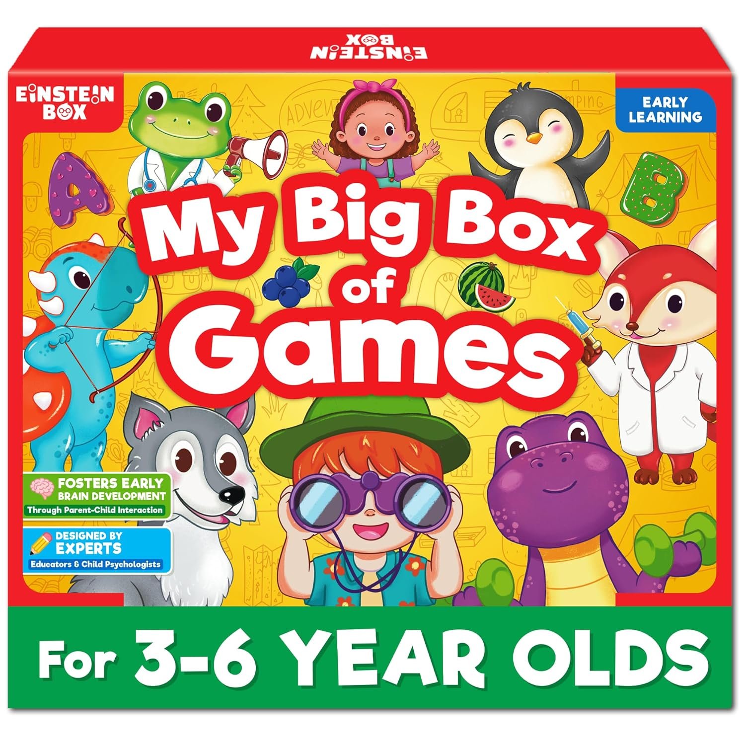 Einstein Box My Big Box of Games for Kids 3-6 Years Old| 4-in-1 Set of Toys for Boys & Girls Ages 3-6 Years| Birthday Gift for Kids 3,4,5,6 Years| Toddler Activity Kit| Learning & Education Toys|