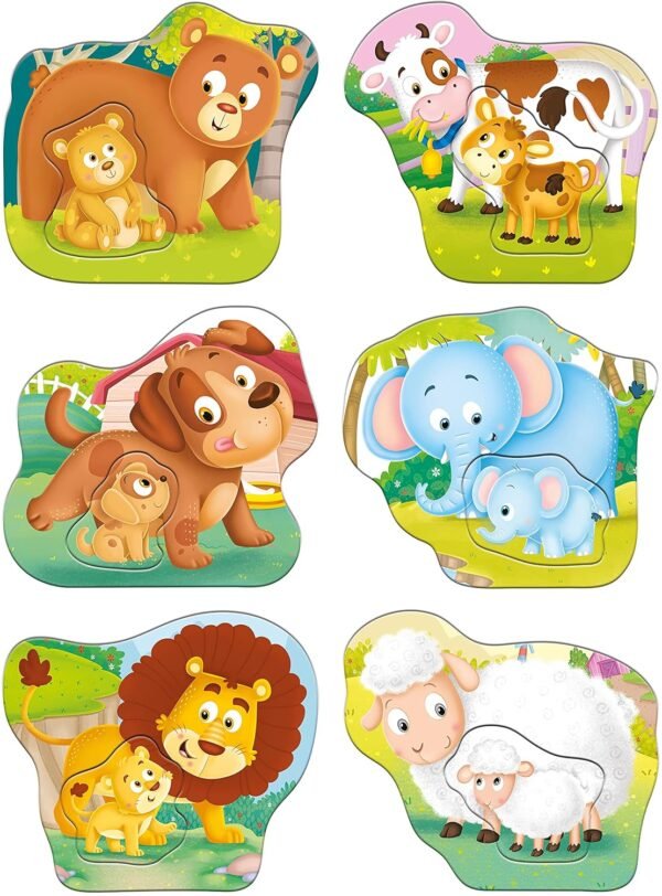 Frank Animals and Babies (Set of 6) 2 Pcs Puzzle -Early Learner Educational Jigsaw Puzzles Set for Kids 2 Years and Above - Educational Toys and Games - 32902 - Image 2