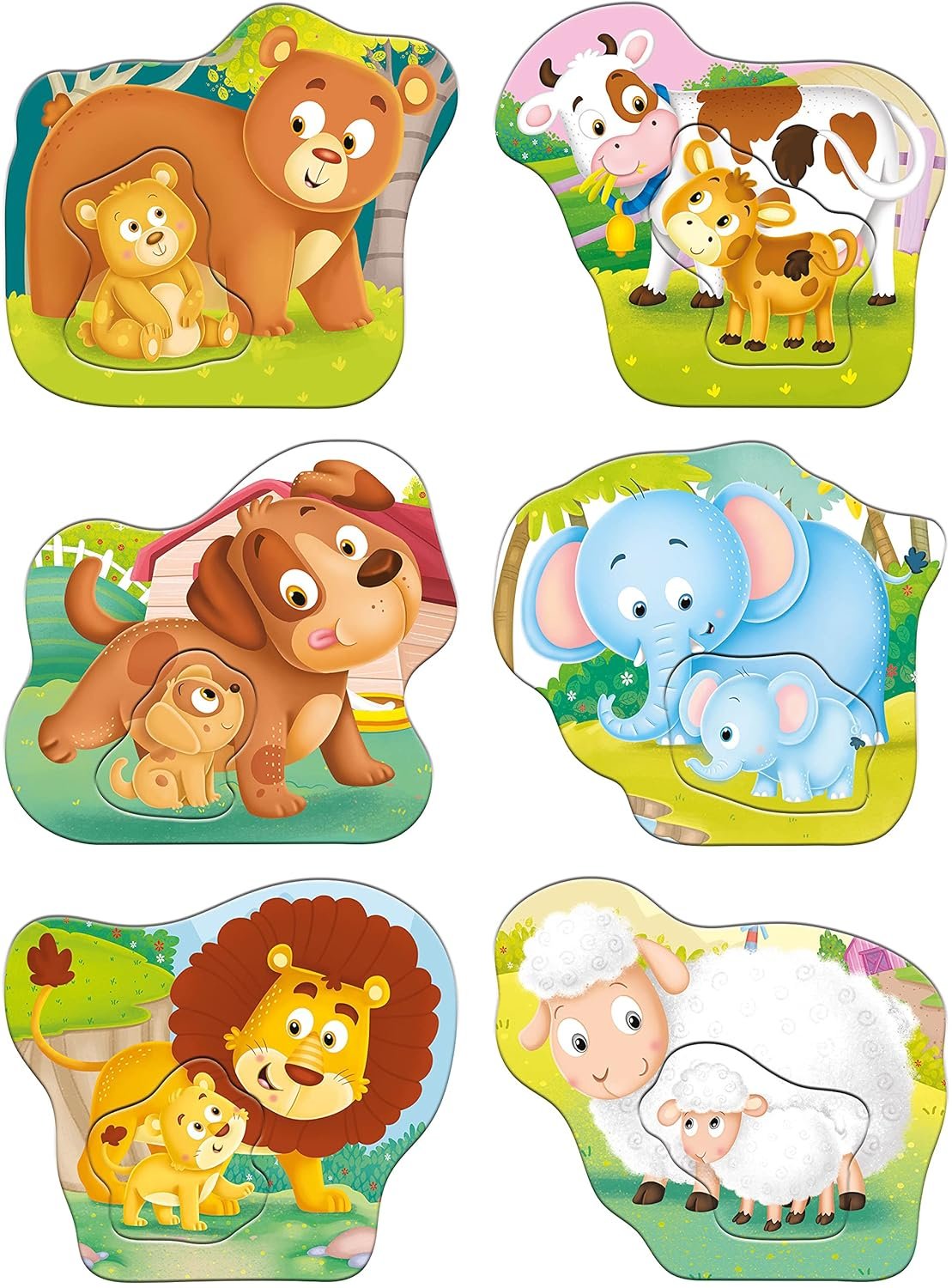 Frank Animals and Babies (Set of 6) 2 Pcs Puzzle -Early Learner Educational Jigsaw Puzzles Set for Kids 2 Years and Above - Educational Toys and Games - 32902 - Image 2