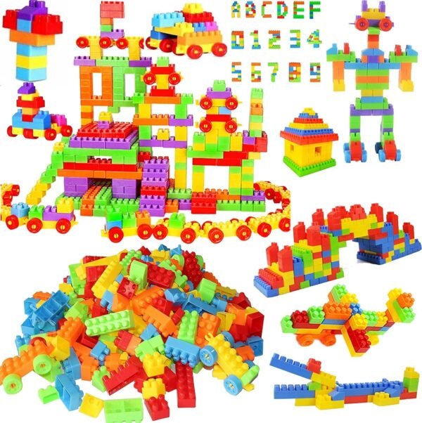 Big Size Building Blocks for Kids - 200+Pcs Blocks Creative Construction Set Toy for Kids Educational Preschool Learning Toys for 3-8 Years Old Kids Boys & Girls(Puzzle Blocks) - Image 3