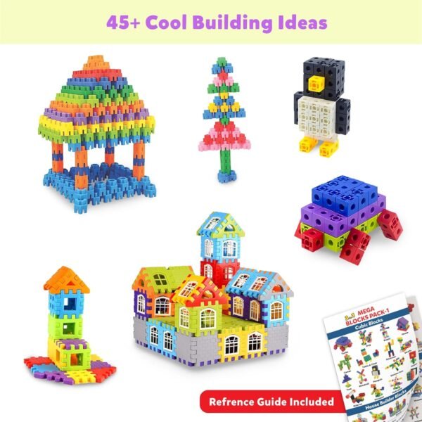 3-in-1 Plastic Building Blocks for Kids (Pack 1): Hexa, Cubic & House Builder Blocks | Blocks Puzzle Games for Kids 2+ Years with 125+ Pcs | Education & Learning Toys for Boys & Girls - Image 4