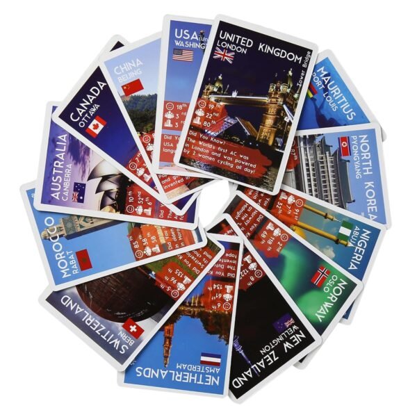 CocoMoco Kids Country Trump Card Game for Kids - Indoor Games for 6, 8+, 10 to 12 Years Boys Girls, Card Game for 7 to 10 Years, Geography Educational Toy Birthday Return Gift for Kids - Image 5