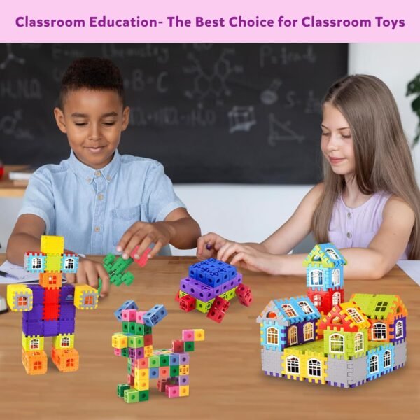 3-in-1 Plastic Building Blocks for Kids (Pack 1): Hexa, Cubic & House Builder Blocks | Blocks Puzzle Games for Kids 2+ Years with 125+ Pcs | Education & Learning Toys for Boys & Girls - Image 2