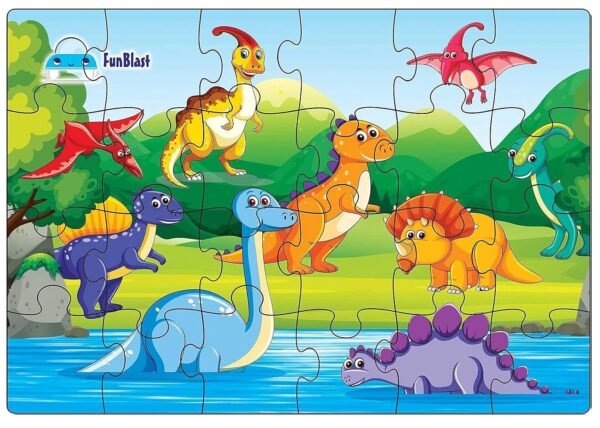 FunBlast Dinosaur Jigsaw Puzzle for Kids Jigsaw Puzzle for Kids of Age 3-5 Years – 24 Pcs (Multicolor, Size 30X22 cm)