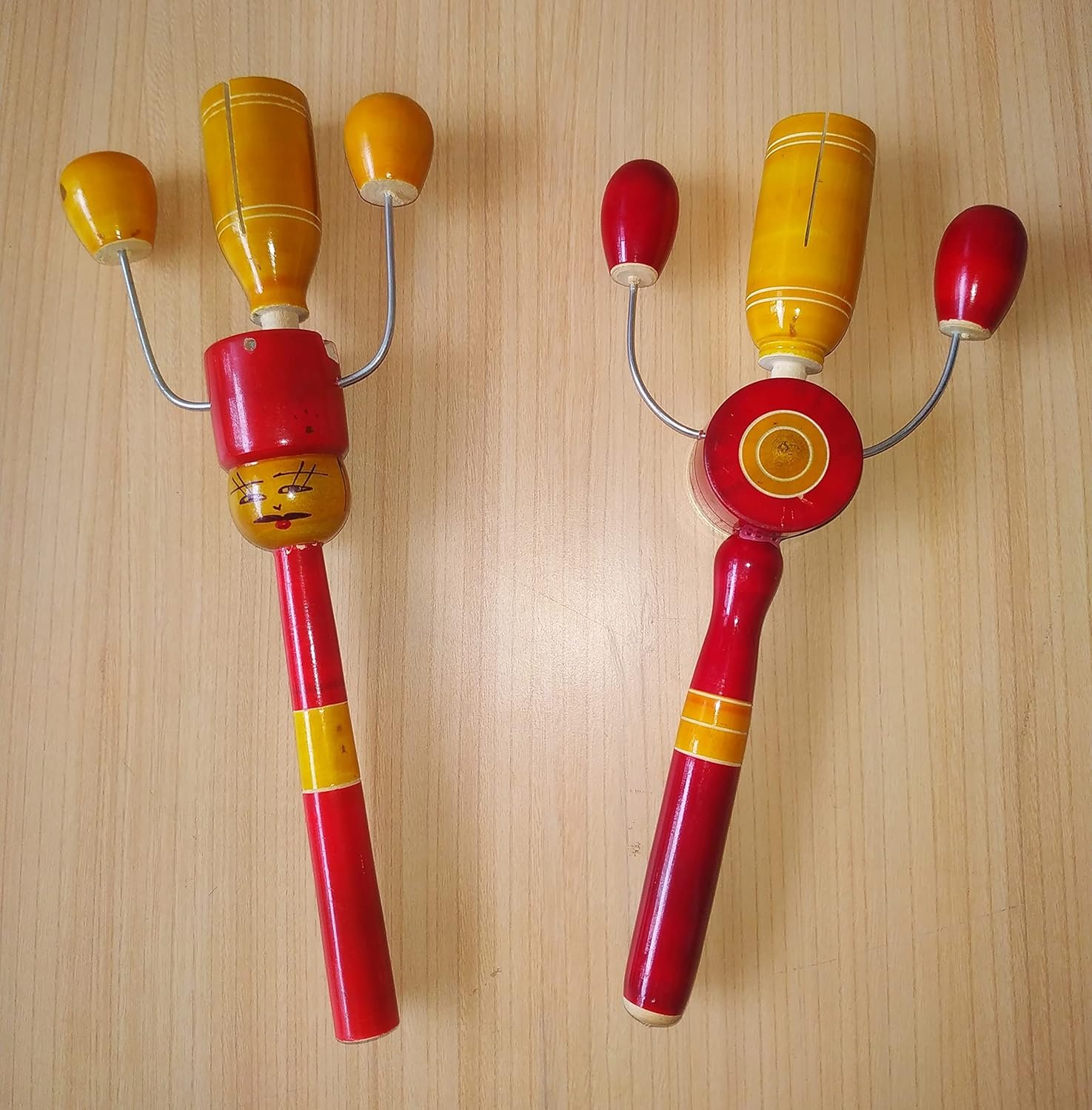 Channapatna Toys Wooden Rattle Toys for New Born Babies/Infants (0+ Years) - Set of 2 pcs - Multicolor - Discover Sounds, Develops Sensory Skills - Image 4