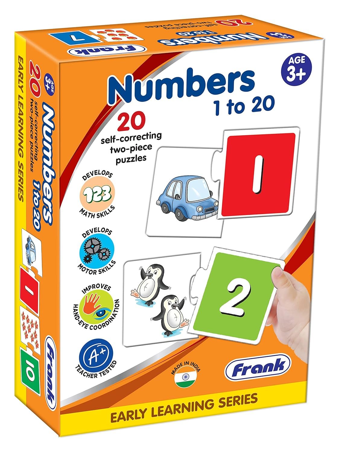 Frank Numbers 1 to 20 –(40 Pieces) 2 Self-Correcting 2 Pcs Puzzle- Early Learner Educational Jigsaw Puzzles Set with Images for Kids 3 Years and Above - Educational Toys and Games - 10304 - Image 4