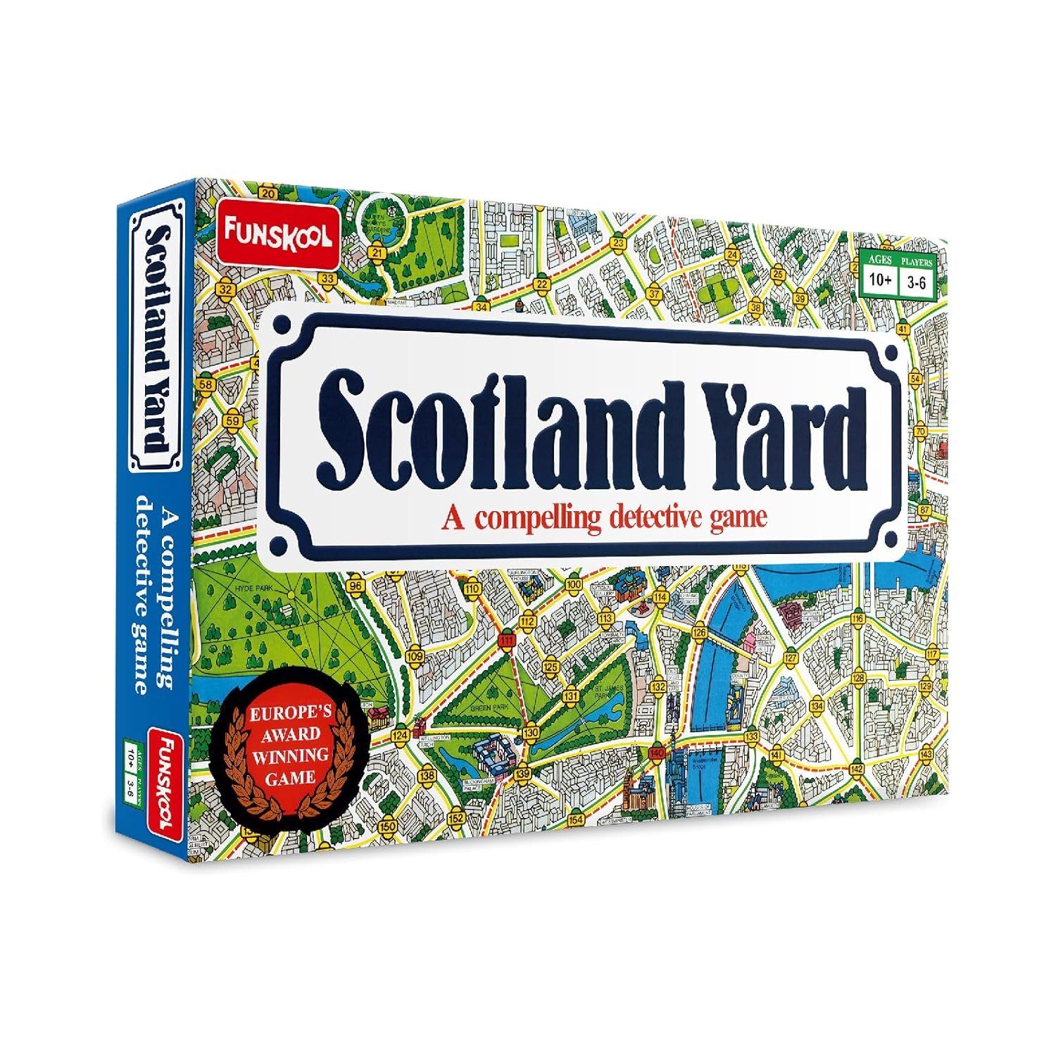 Funskool Scotland Yard, A Compelling Detective Game, Strategy Game, Board Game for kids, Adults, Educational, 3 to 6 Players, Family Fun, Activity Toy for Childrens, Gift Set for Kid, Ages 7+ Years