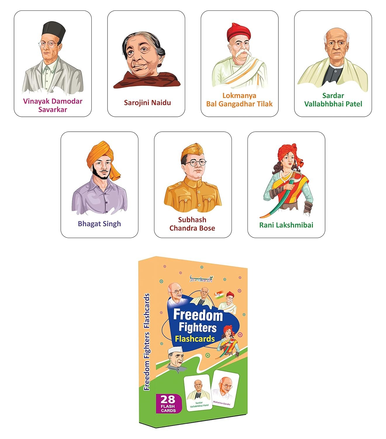 Premium Freedom Fighters Flash Cards for Kids Early Learning | Easy & Fun Way of Learning 1 Year to 6 Years Babies Smart Toys - Image 3