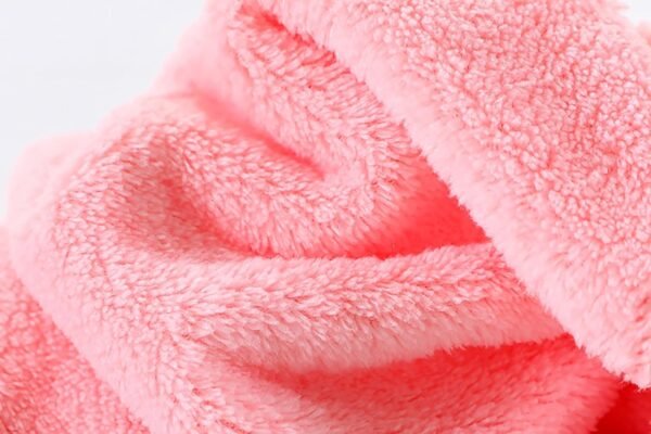 Microfiber Wash Towels Quick Absorbent Soft Coral Fleece Kids Handkerchief- Face Towel for Girls Cute Doll Embroidered Hanky, Baby Shower Gift (35x75 cm) (Pink) - Image 4