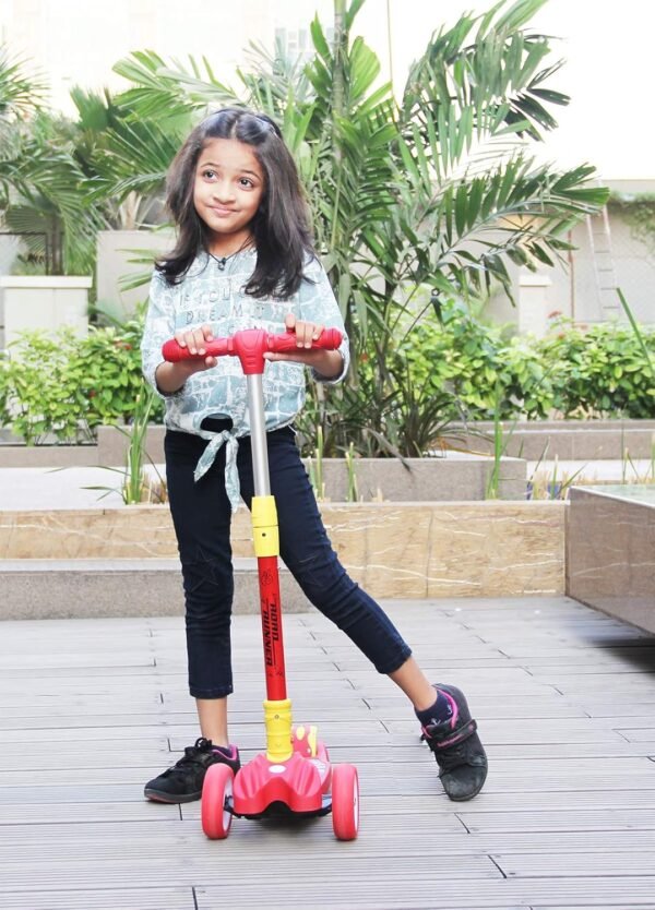 R for Rabbit Road Runner Scooter for Kids of 3+ Year Age, Kids Kick Scooter with 4 Level Height Adjustment, PU LED Wheels & Weight Capacity Upto 75 kg (Red) - Image 2