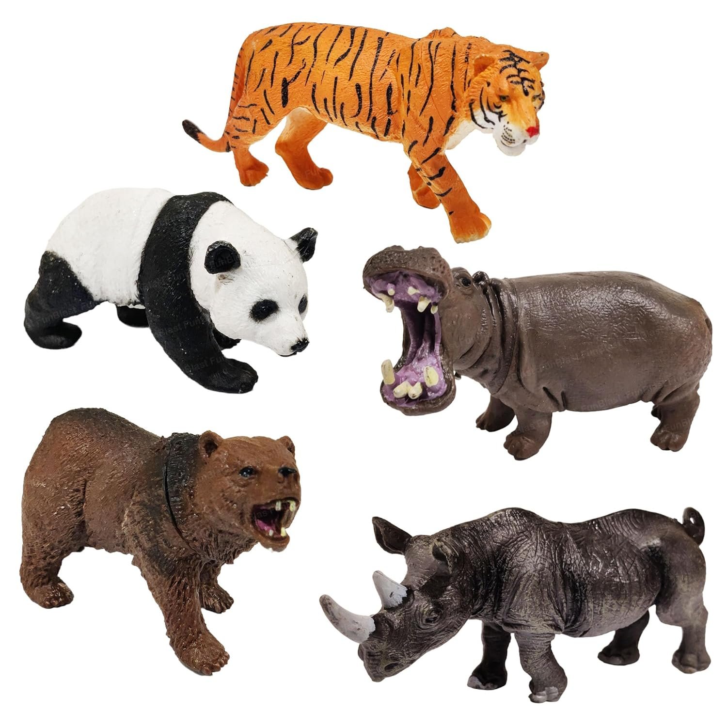 FunBlast Animal Toy Set for Kids – Set of 5 pcs Animal World Figures Play Set Toys for Kids, Animal Toys for Boys & Girls – Multicolor (B)