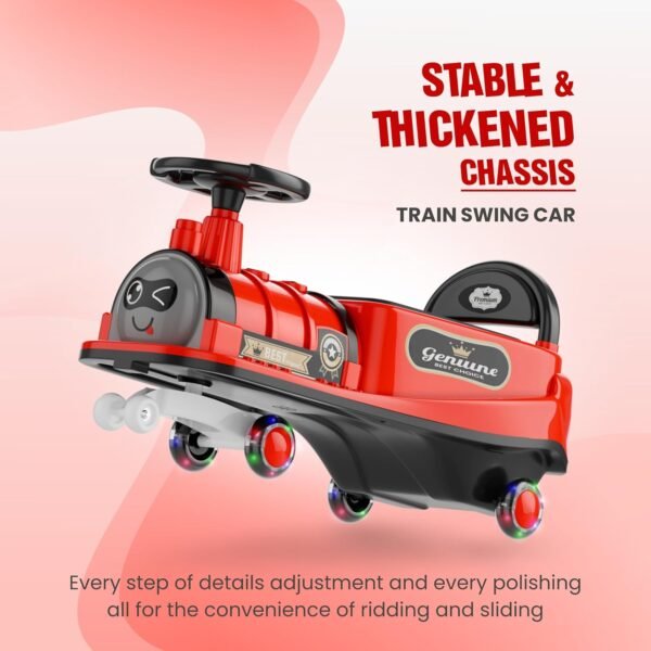 Train Car for Kids 1 Year+ | 2 Year+ | Baby Panda Swing Car | Ride On Car for Kids | Musical Twister Toy Car Magic | Best Birthday Gift for 1-5 Years Baby Boy Girl Toy | Upto 100kg (Maroon) - Image 4