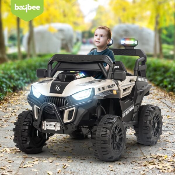 Baybee Roger Battery Operated Jeep for Kids 3-8 Years | Rechargeable Ride on Toy Car with Lights & Music | Electric Jeep to Drive (Desert), Multicolor - Image 2