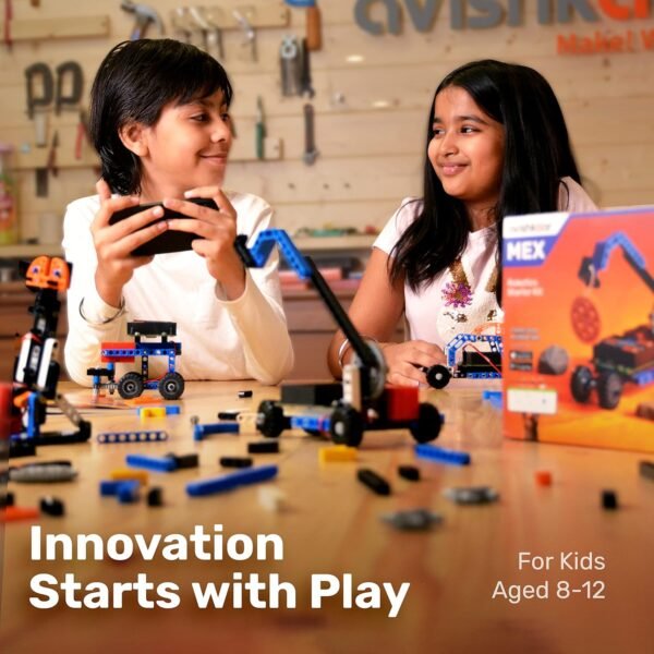 Avishkaar Mex 5-In-1 Diy Robotics Starter Kit, Robot Toys For Kids Aged 8-12, Building & Construction Set With 100+ Parts, Learning & Educational Stem Kit, Made In India, Multicolor - Image 2