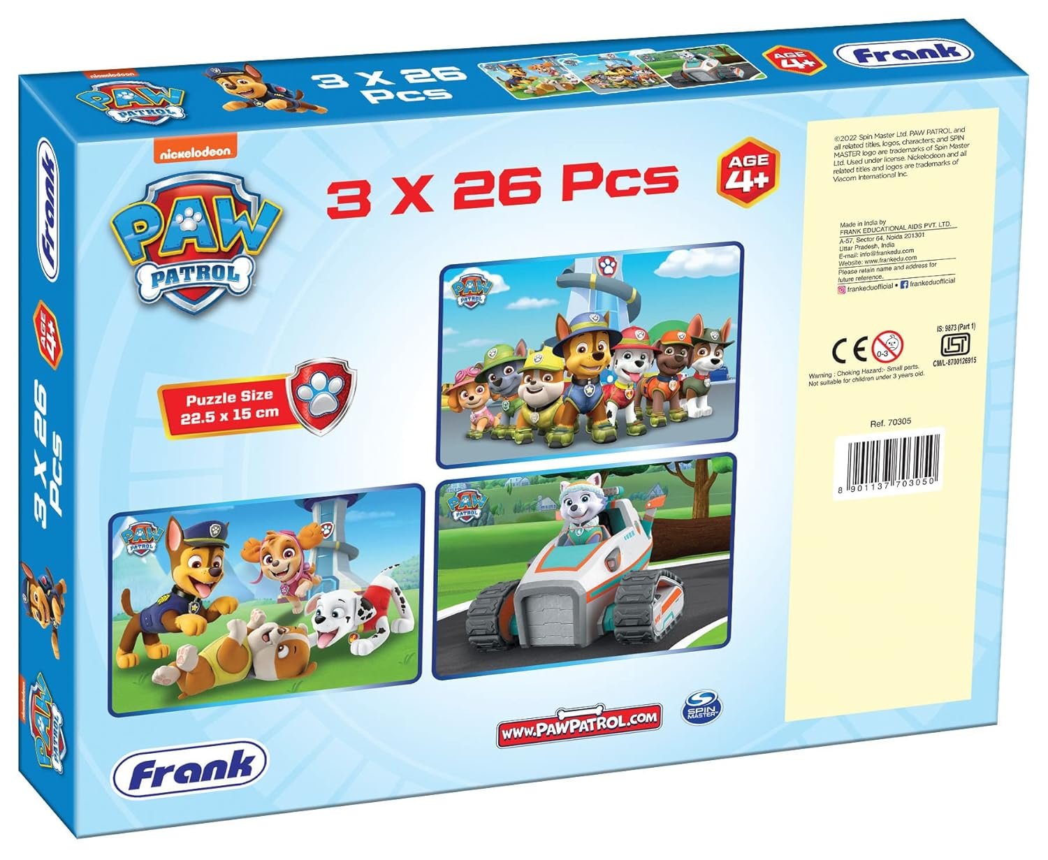 Frank Paw Patrol (26 Pieces) 3 in 1 Jigsaw Puzzle for Kids Above 4+ Years - Fun & Challenging Brain Booster Games - for Enhanced Focus and Memory for Children - 70305 - Image 5
