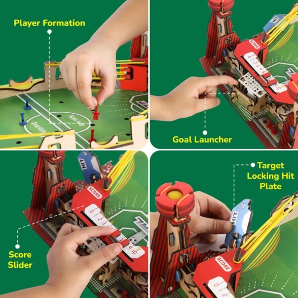 Smartivity DIY Mini Football, Soccer Table Stem Educational Fun Miniature Game Toys For Age 8 To 14, Toy For Boys & Girls 8-10-12-14, Science Toy, Educational Based Activity Game, Made In India - Image 4