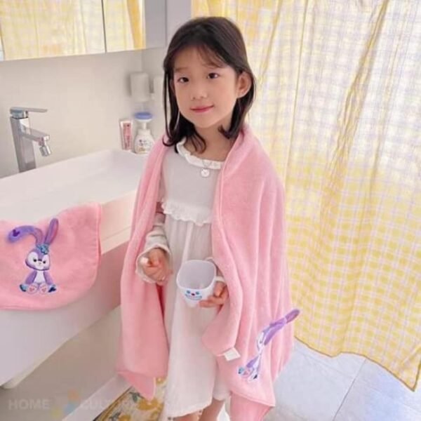 Microfiber Kids Bath Towels Quick Dry Super Absorbent Super Soft Bath Towel for Babies Toddler-Baby Towel for Boys and Girls (Pink, Pack of 1) - Image 5
