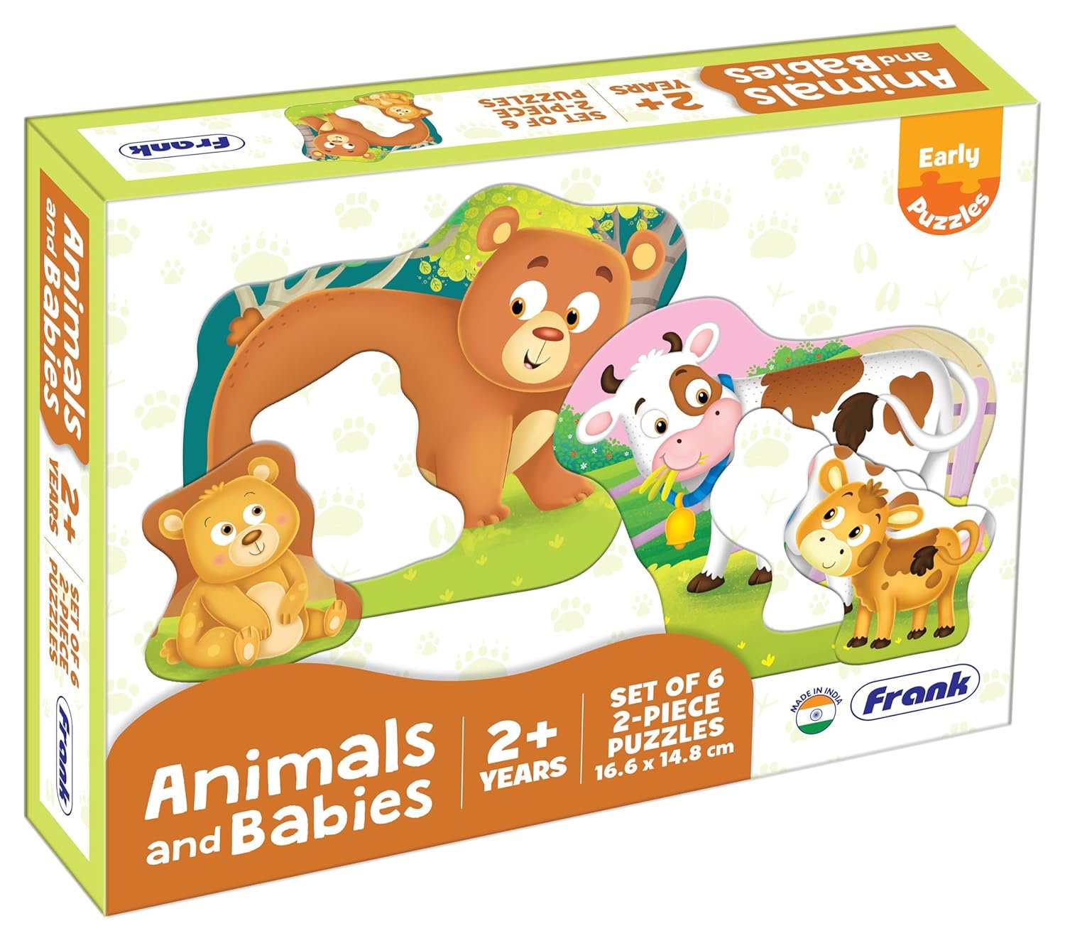 Frank Animals and Babies (Set of 6) 2 Pcs Puzzle -Early Learner Educational Jigsaw Puzzles Set for Kids 2 Years and Above - Educational Toys and Games - 32902 - Image 4