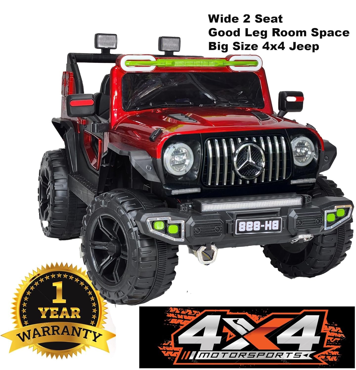 Driving Thar Jeep for Kids 1 to 8 Years | Driving Electric Car Toy Ride on | Loading Capacity of 50 Kg | Bluetooth Music Player | Remote Control & Manual Steering Drive (Benz-Red) - Image 6