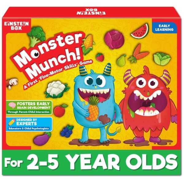 Einstein Box Feed The Monster Game for Kids 2-5 Years Old | Toys & Gifts for Boys & Girls | Learning & Education Games | Birthday Gift for Ages 2,3,4,5