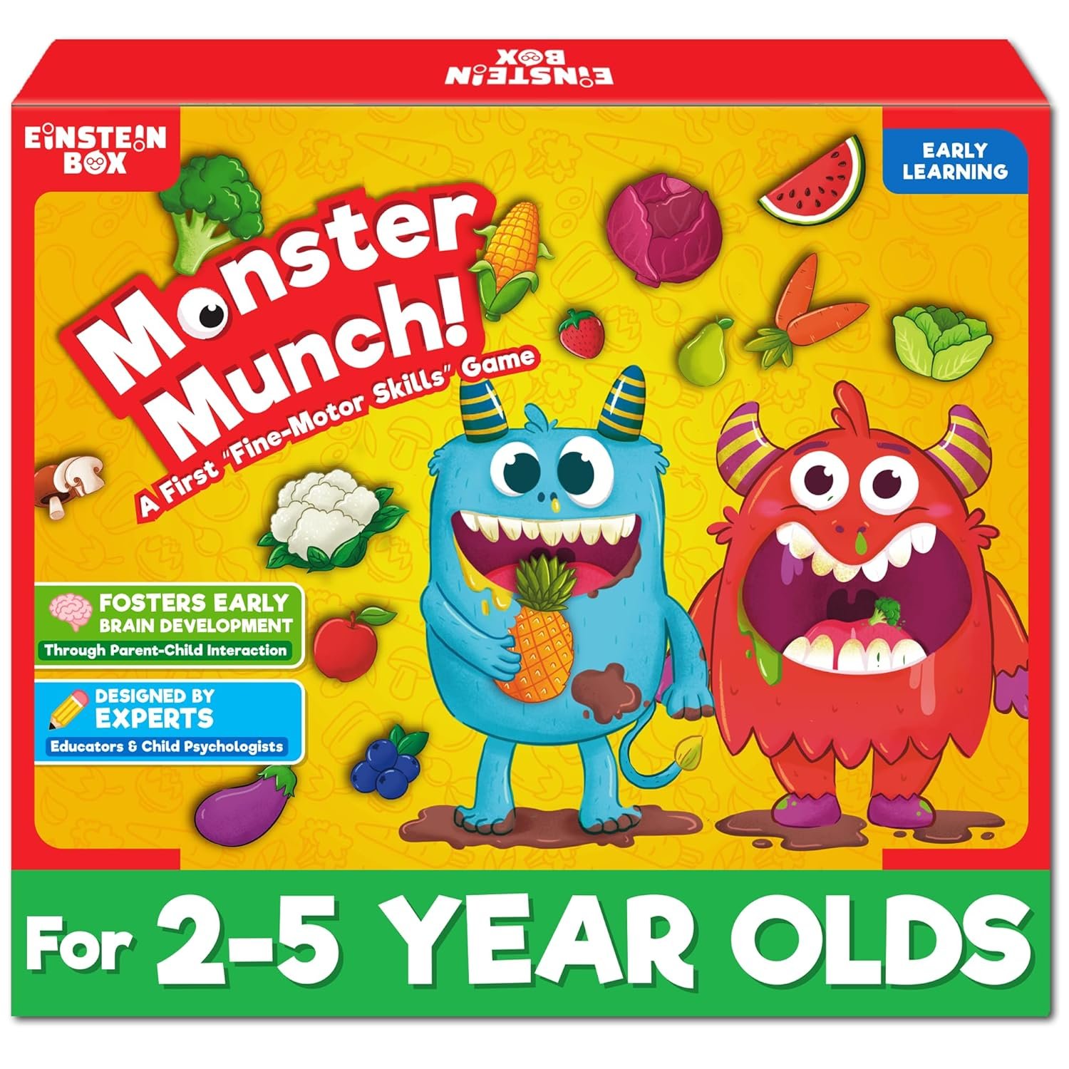 Einstein Box Feed The Monster Game for Kids 2-5 Years Old | Toys & Gifts for Boys & Girls | Learning & Education Games | Birthday Gift for Ages 2,3,4,5