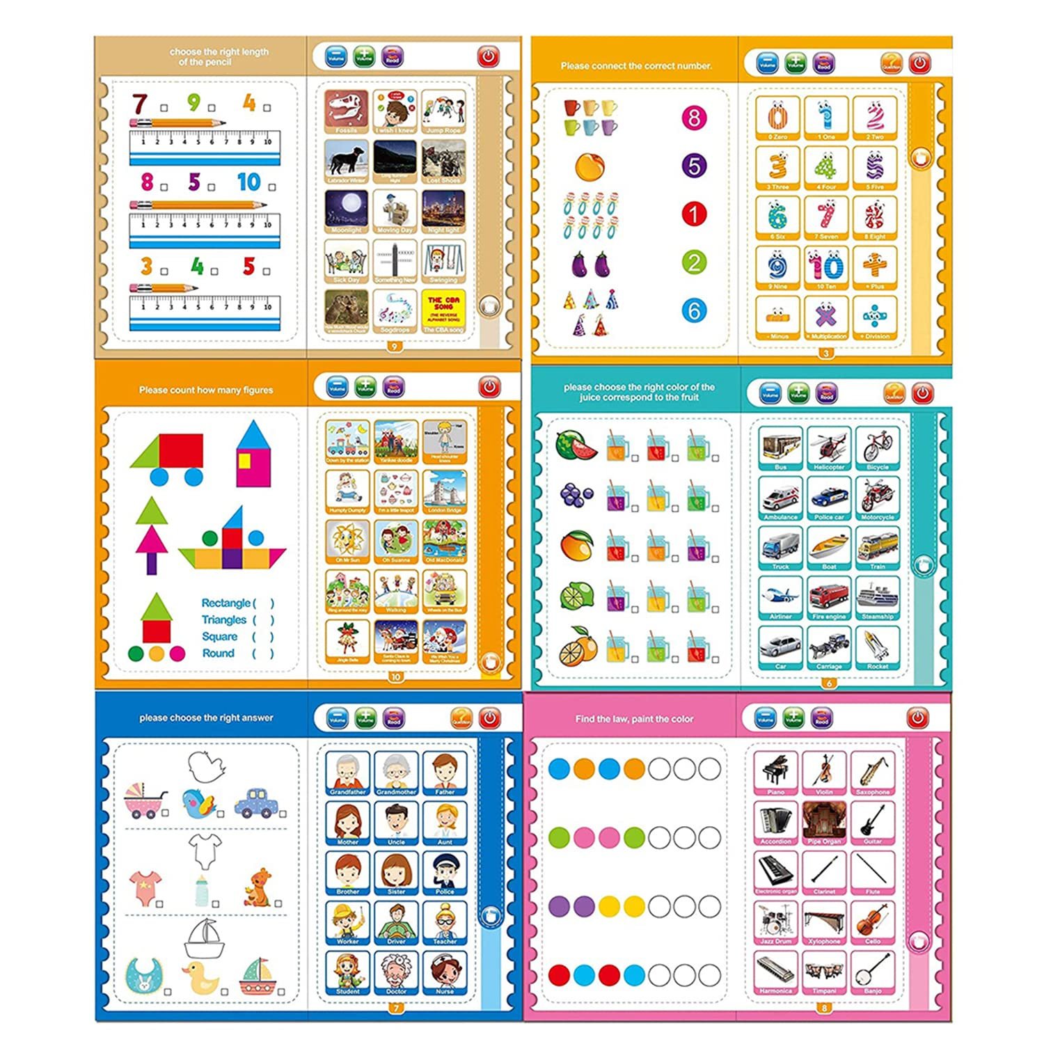 NHR Kids Intelligence English Letters & Words Learning Sound Book - Fun Educational Toys, Activities With Numbers, Shapes, Animals Phonetic Learning for Toddlers (E-Book, Multicolor) - Image 6