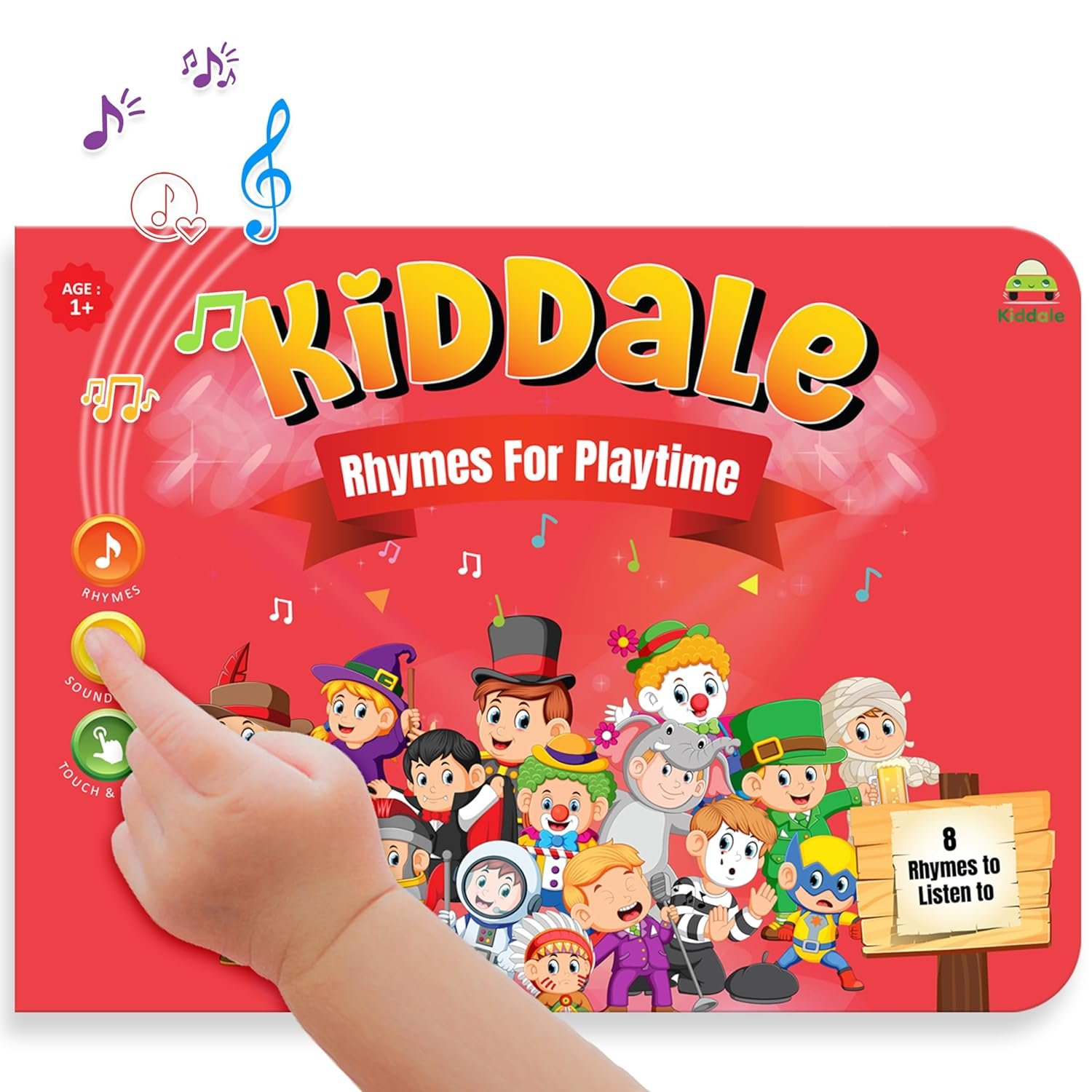 Kiddale 28 Musical Sounds Book|8 Classical Audio Nursery Rhymes Learning|Interactive & Intelligence Book|Alternative to Mobile Phones & Laptops for Kids|Best Gift for 1,2,3 Year Kids, Pink