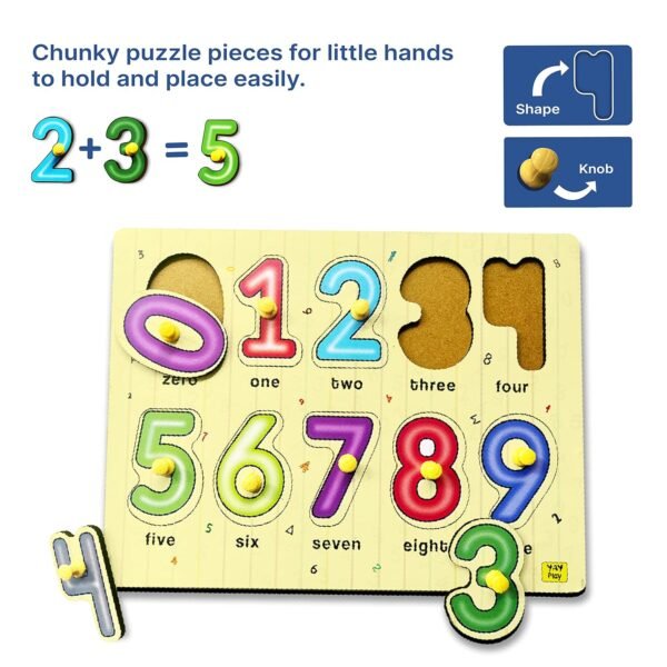 Geometric Shapes Pegboard Wooden Shape Sorter Educational Learning Puzzle For 2-5 Year Kids- 9 Shapes - Image 4